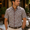Riverside virágmintás slim fit férfi ing legombolt gallérral